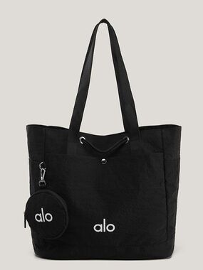 ALO Yoga Black Tote with Detachable Round Pouch